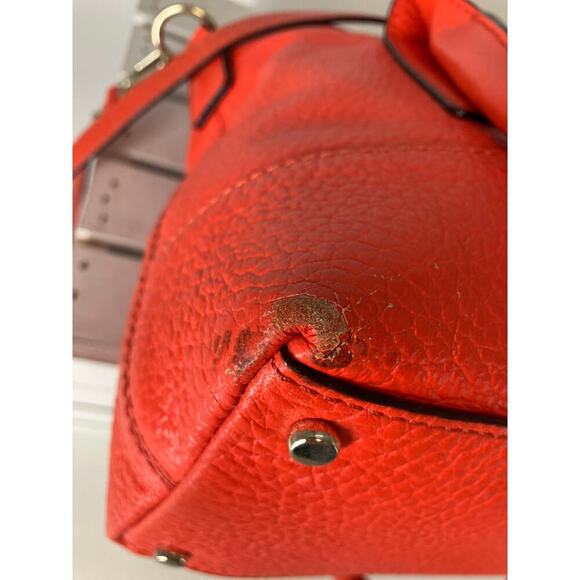 KATE SPADE LARGE ORANGE PEBBLED LEATHER CROSSBODY BAG - Picture 12 of 16